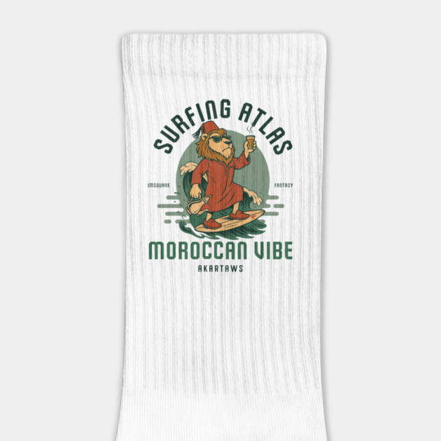 Lion de l'Atlas En Mode Surf À Taghazout Avec Ambiance Amazigh Marocaine by Ahmed's Store 1