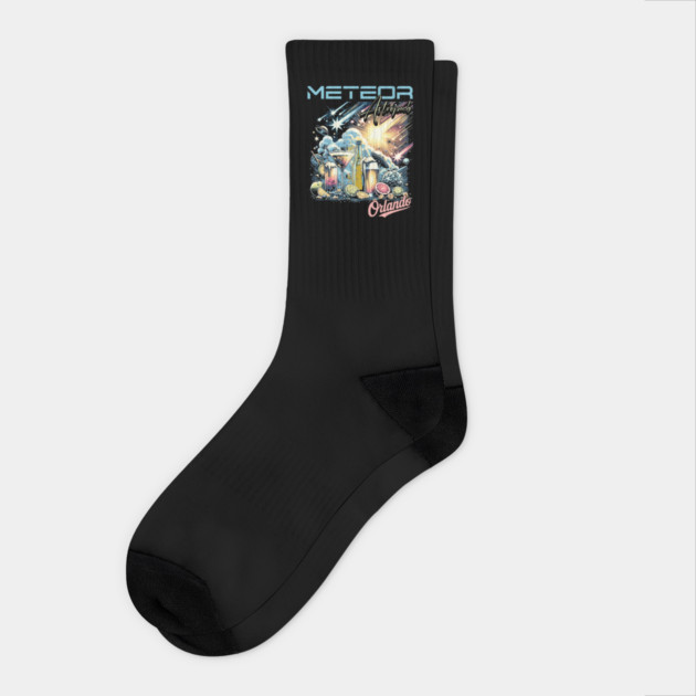 Meteor Astro Pub Bar Tavern in Orlando Theme Park Socks by Joaddo