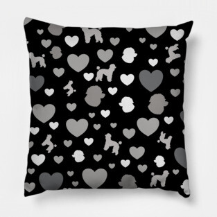 Poodle Love Hearts Standard Poodle Valentine's Day Gift Pillow
