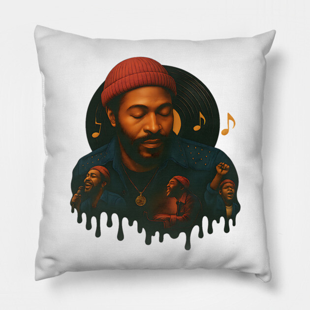 Marvin Gaye - Soul Singer Pillow by UrbanLifeApparel