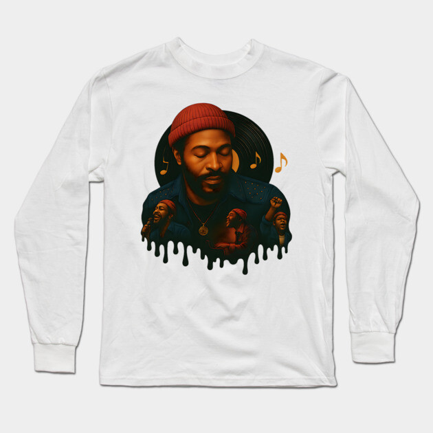 Marvin Gaye - Soul Singer Long Sleeve T-Shirt by UrbanLifeApparel