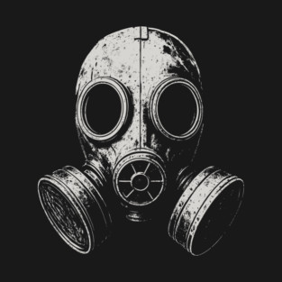 Gas Mask Urban Survival Post Apocalyptic Street Art T-Shirt