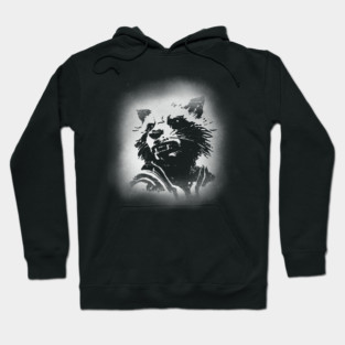 rocket raccoon stencil negative Hoodie