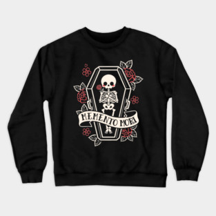 Memento mori cute skeleton coffin Crewneck Sweatshirt