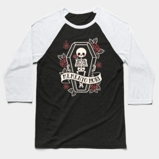 Memento mori cute skeleton coffin Baseball T-Shirt