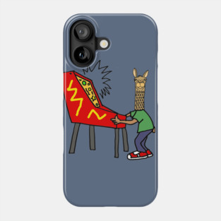 Funny Llama Playing Pinball Cartoon Phone Case
