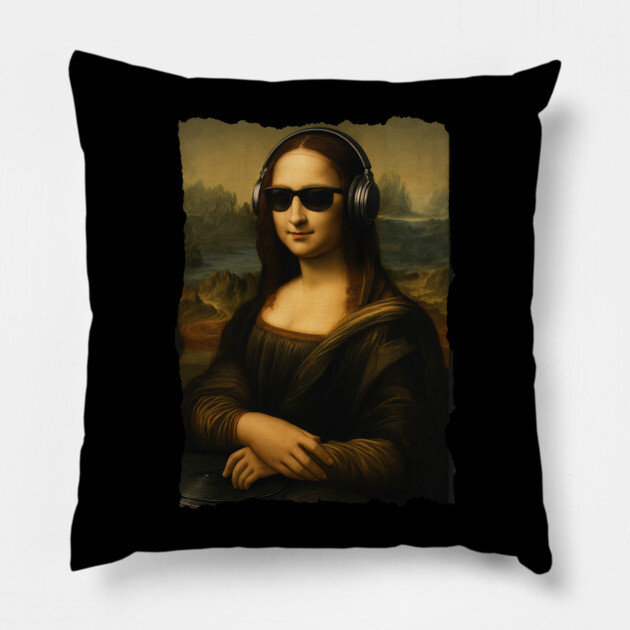 DJ Mona Lisa Pillow by UrbanLifeApparel