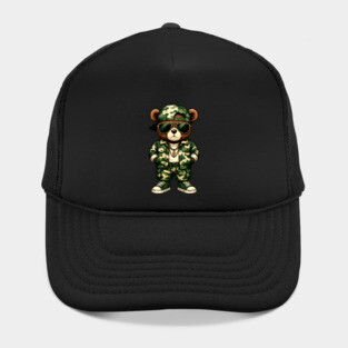 Hip Hop Teddy Bear Camouflage Hat