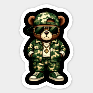 Hip Hop Teddy Bear Camouflage Magnet