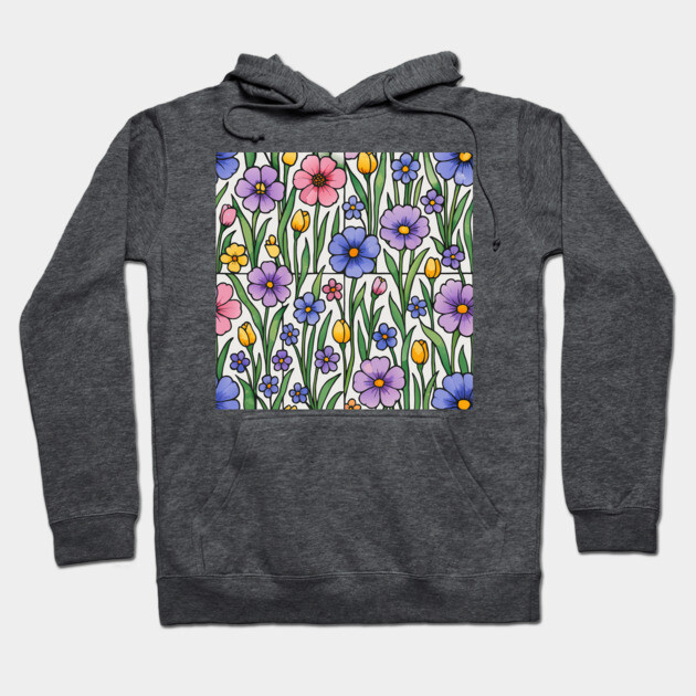 Stained Glass Inspired Wildflowers Hoodie by DonWillisJrArt
