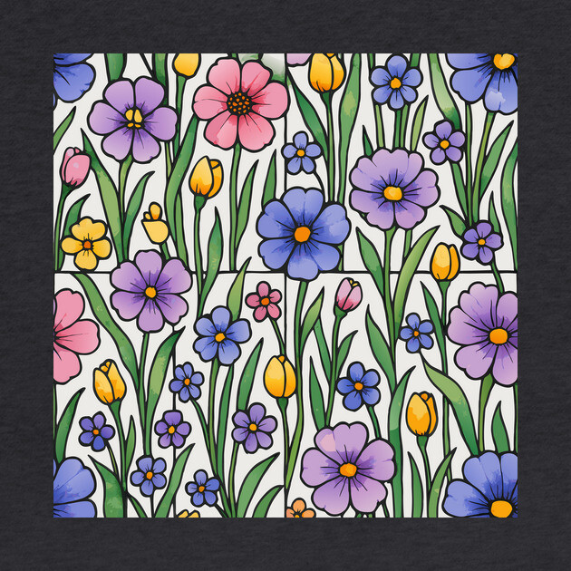 Stained Glass Inspired Wildflowers by DonWillisJrArt