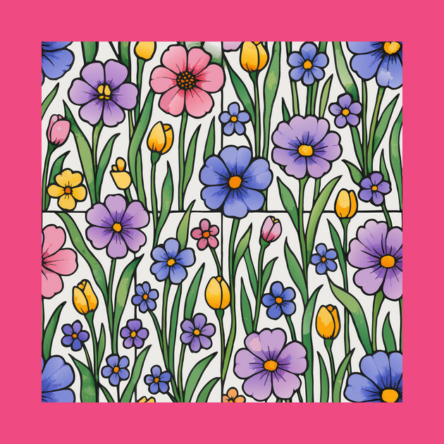 Stained Glass Inspired Wildflowers by DonWillisJrArt