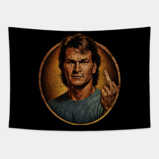 Patrick Swayze Flipping The Bird Vintage HD Classic Tapestry