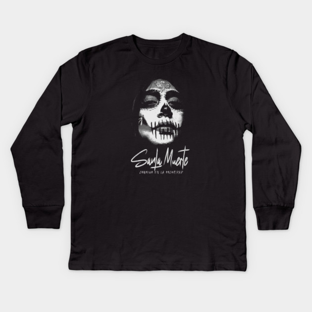 SANTA MUERTE Kids Long Sleeve T-Shirt by artslaves