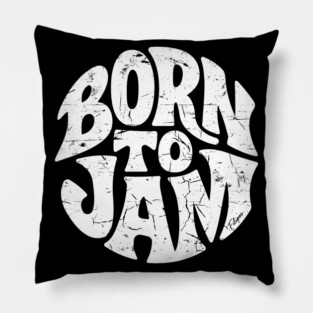 Born to Jam. Handdrawn Circle Pillow