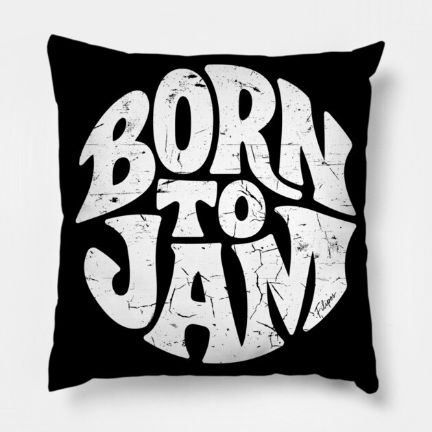 Born to Jam. Handdrawn Circle Pillow by filiposwear