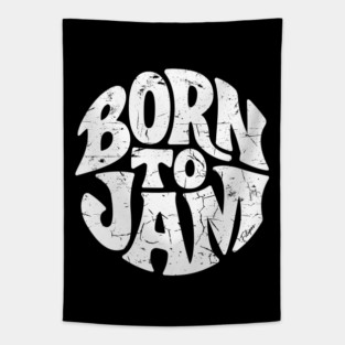 Born to Jam. Handdrawn Circle Tapestry