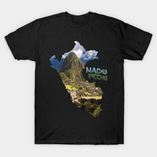 Peru Outline with Machu Picchu T-Shirt