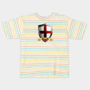 Smith English Pride Shield St Georges Cross & Name Banner Kids T-Shirt