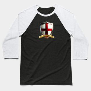 Smith English Pride Shield St Georges Cross & Name Banner Baseball T-Shirt