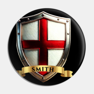 Smith English Pride Shield St Georges Cross & Name Banner Pin