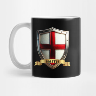 Smith English Pride Shield St Georges Cross & Name Banner Mug