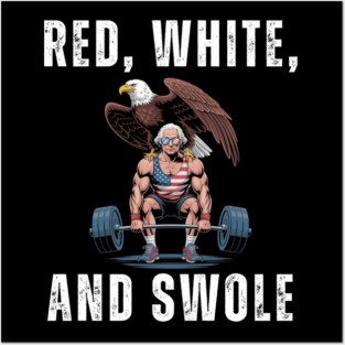 Red, White, and Swole George Washington deadlift humor Posters and Art