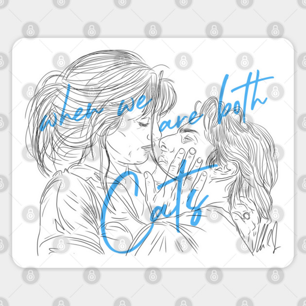 Vanilla Sky: when we are both cats [Outline] Sticker by 51Deesigns