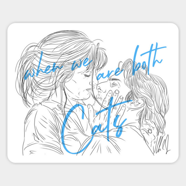 Vanilla Sky: when we are both cats [Outline] Magnet by 51Deesigns
