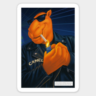 Retro Joe Camel Smoking Ad Poster – Cool Vintage Cigarette Mascot Art Sticker