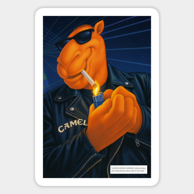 Retro Joe Camel Smoking Ad Poster – Cool Vintage Cigarette Mascot Art Magnet by Shit Post Hero