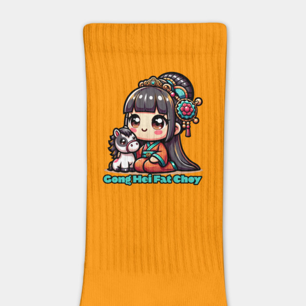 Kawaii Chinese New Year Horse and Girl by HolidayBug