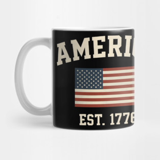 Est 1776 America – Patriotic USA Flag 4th of July Mug