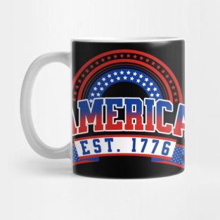 Est 1776 Patriotic US American Flag 4th Of July America Mug
