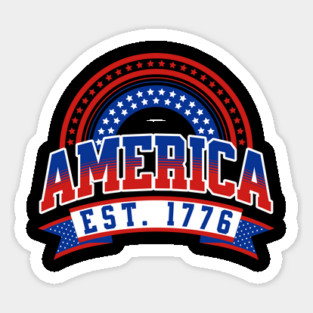 Est 1776 Patriotic US American Flag 4th Of July America Sticker