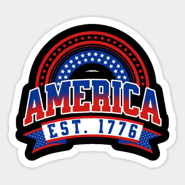 Est 1776 Patriotic US American Flag 4th Of July America Sticker by ArtistTee ⭐⭐⭐⭐⭐