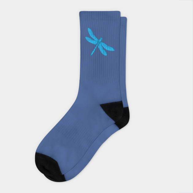 Blue Dragonfly Socks by DonWillisJrArt