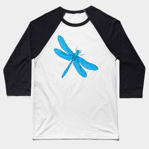 Blue Dragonfly Baseball T-Shirt by DonWillisJrArt