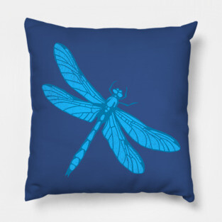 Blue Dragonfly Pillow