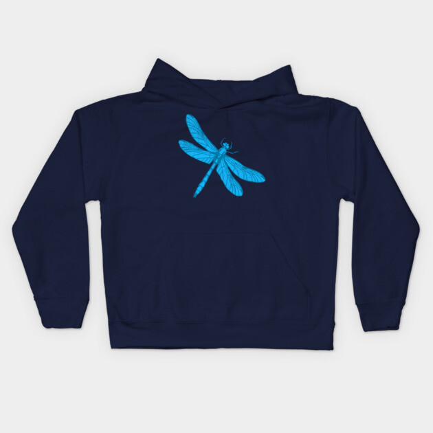 Blue Dragonfly Kids Hoodie by DonWillisJrArt