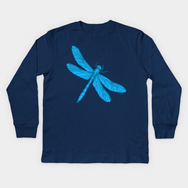Blue Dragonfly Kids Long Sleeve T-Shirt by DonWillisJrArt