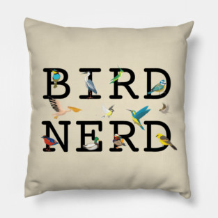 Bird Nerd Colorful Birds Pillow
