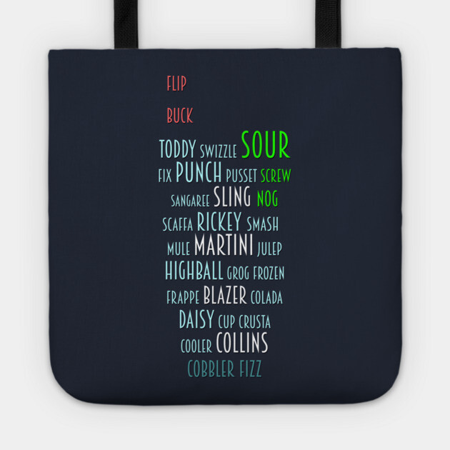 Cocktail types Tote by Dr. Cork