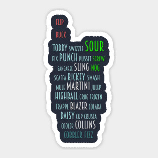 Cocktail types Sticker