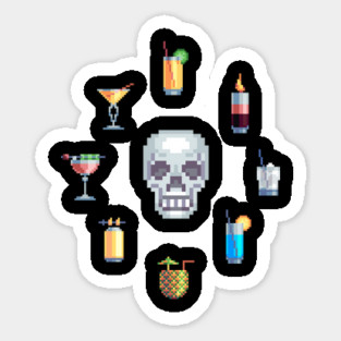 Skull & Cocktails Sticker