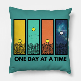 One Day at a Time Inspirational Design Pillow