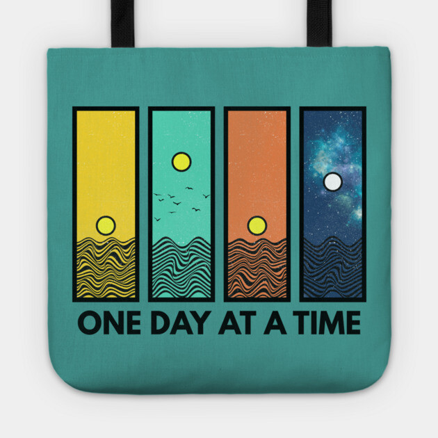 One Day at a Time Inspirational Design Tote by casualteesinc