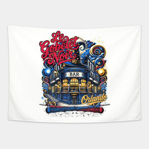 Le Gobelet Noir Paris Bar and Restaurant Orlando Florida Tapestry by Joaddo