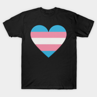 Trans Flag in Heart Shape LGBTQ+ Activist Transgender LGBT T-Shirt