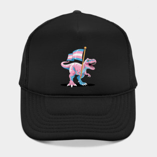 Transgender Dinosaur T-Rex Trans LGBT Pride Flag Pronouns Hat
